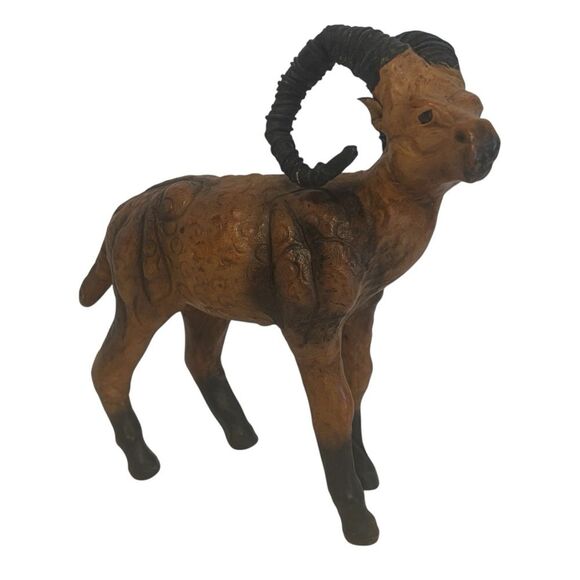 Vintage Wrapped Leather Ram Statue - Picture 1 of 9